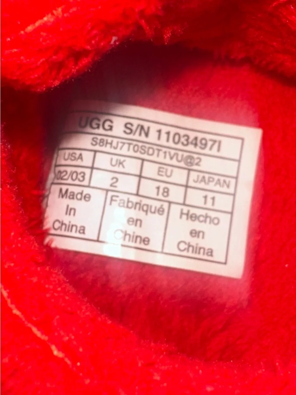 UGG Kids Plush Red Slip-On Slippers